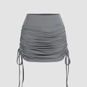 cider gray drawstring skirt